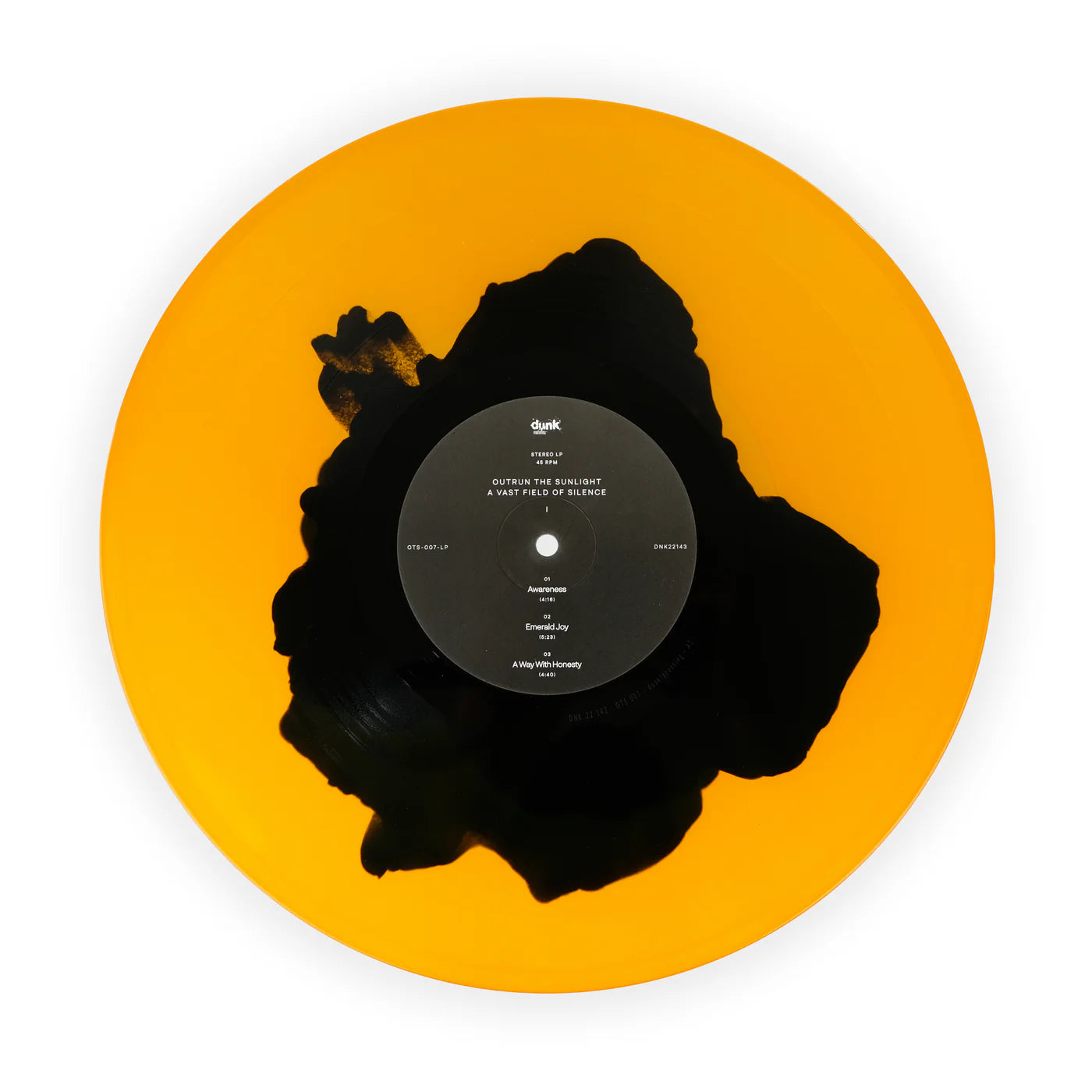 OUTRUN THE SUNLIGHT // A VAST FIELD OF SILENCE - LTD. TRANS ORANGE W/ BLACk CENTRE BLOB VINYL (2LP)