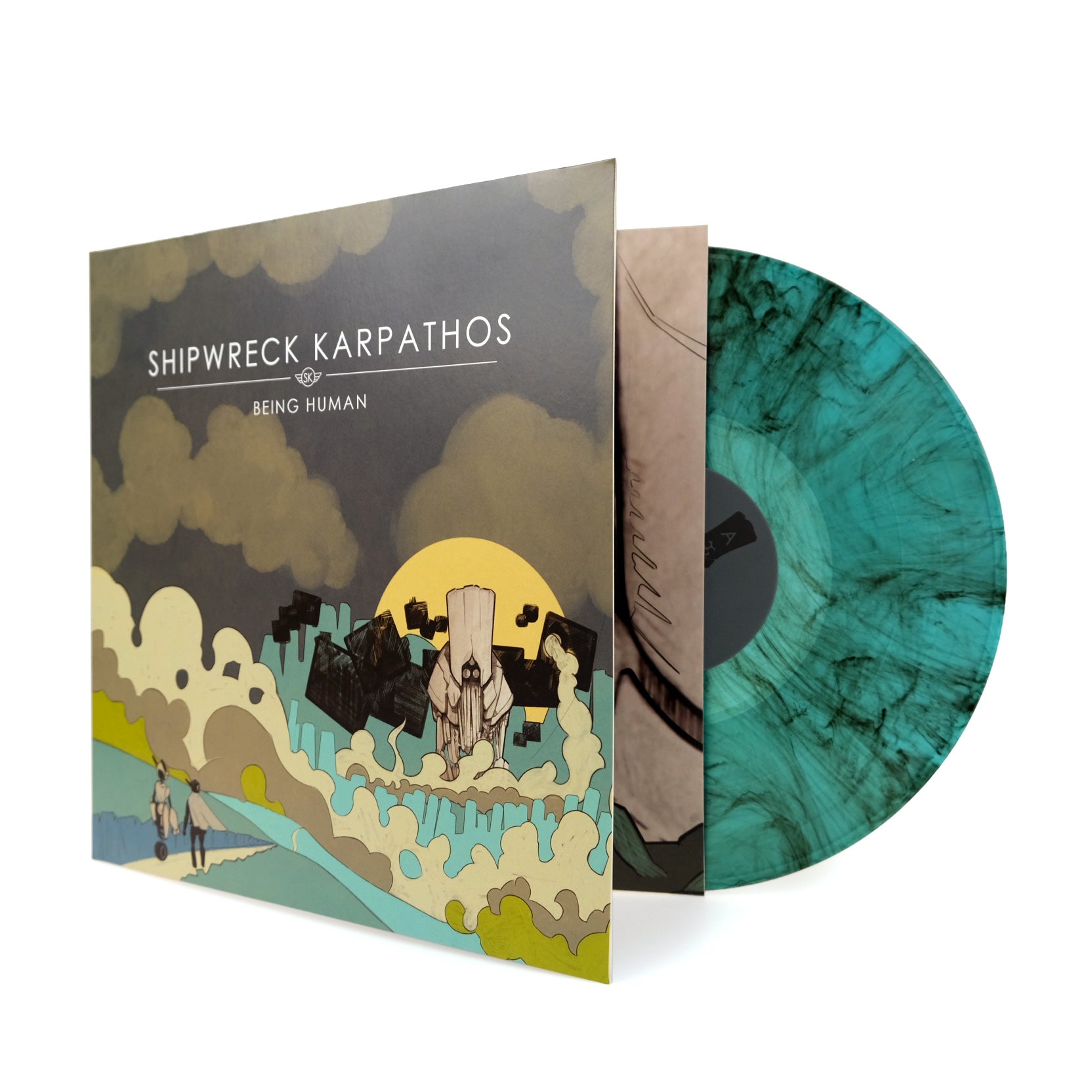 SHIPWRECK KARPATHOS // BEING HUMAN - LTD. TRANSPARENT TURQUOISE W/ BLACK SMOKE VINYL (LP)