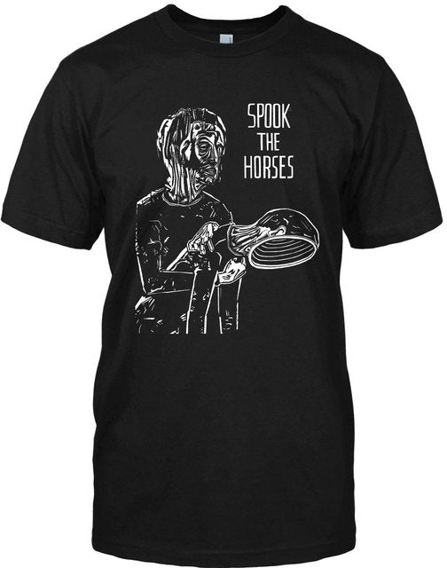 SPOOK THE HORSES // WOODPRINT - BLACK T-SHIRT