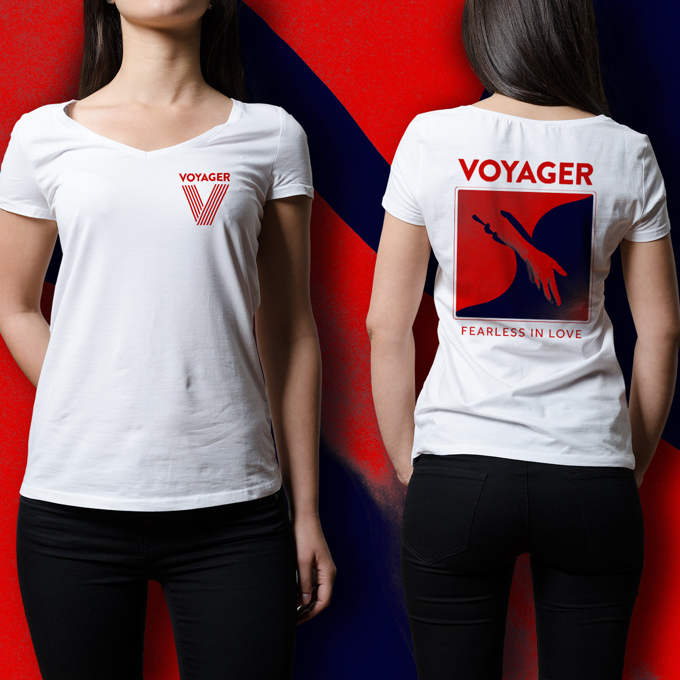 VOYAGER // FEARLESS IN LOVE - WOMEN'S RED T-SHIRT