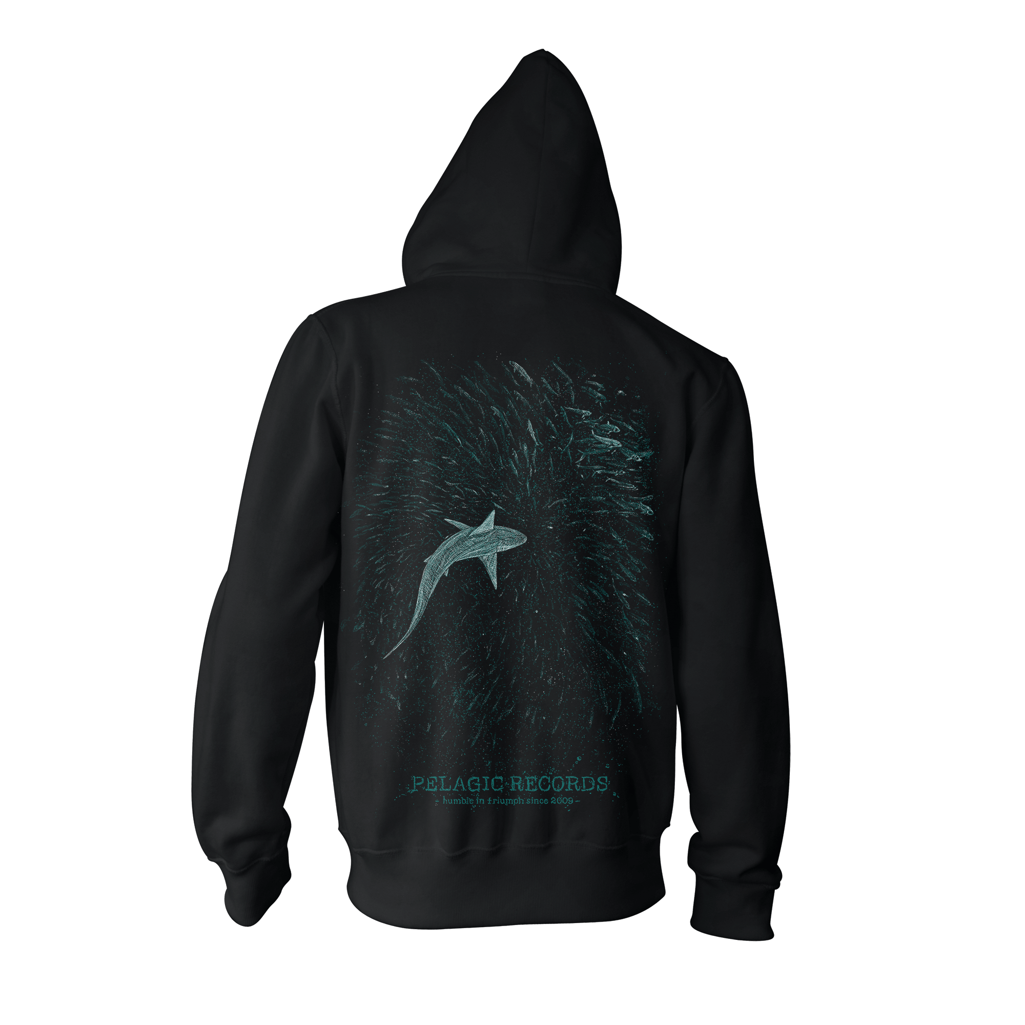 PELAGIC RECORDS 15TH ANNIVERSARY // HUMBLE IN TRIUMPH - SHARKS ZIPPER HOODIE