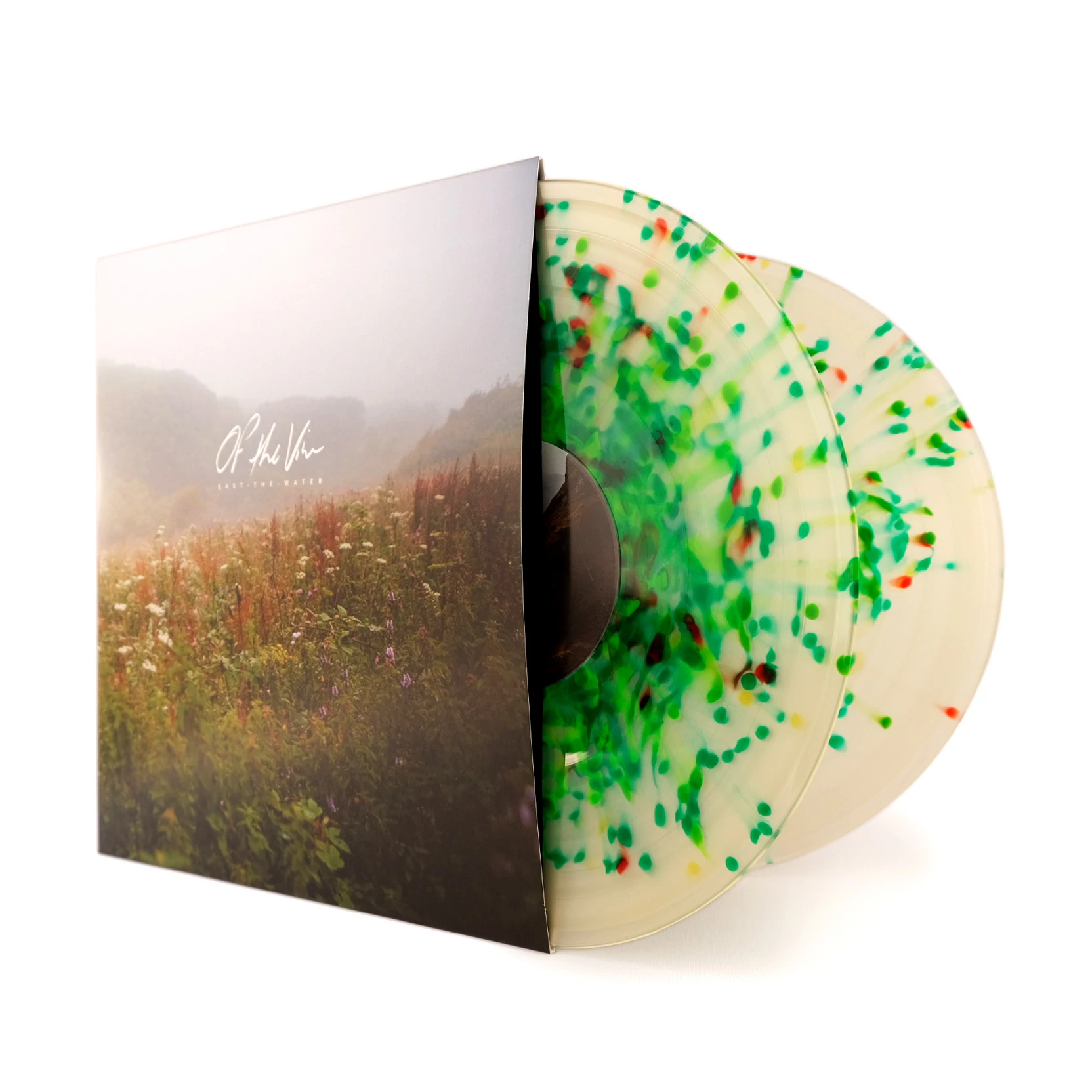 OF THE VINE // EAST-THE-WATER - MILKY CLEAR WITH GREEN SPLATTER MIX (2LP)